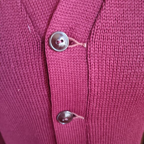 Small Vintage Letterman Sweater Burgundy Wool Cardigan Lawlor's Lincoln Nebraska - Picture 3 of 7